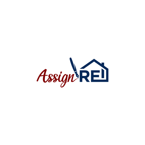 Real Estate Logo with cursive + forming shapes out of words Design by MK.n