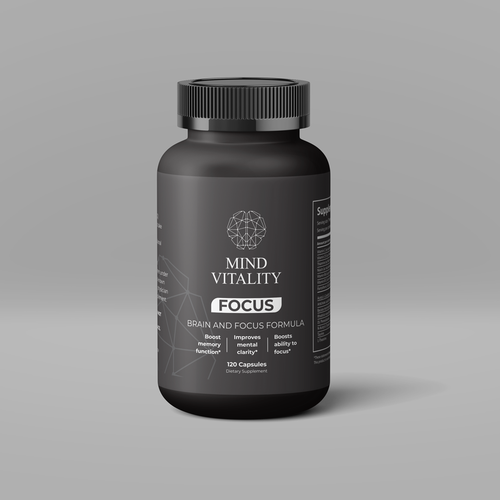 Bottle label design for Nootropics product Design réalisé par atensebling