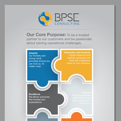 Create an exciting Internal company Values poster, lots more to
follow.
 Design by Elias craft