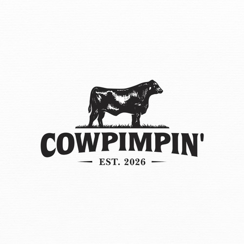 "Bold, Modern yet Traditional Country Logo Needed for COWPIMPIN' -Cattle Broker Lifestyle" winning Logo & brand identity pack