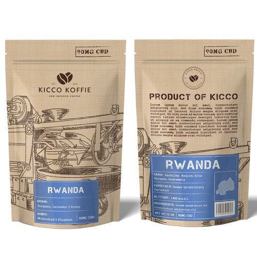 Industrial Modern Coffee Bag & Label Design Design by 55rova