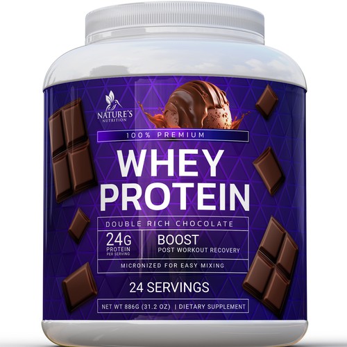 Diseño de Tasty Whey Protein Chocolate Design Needed for Nature's Nutrition de R O S H I N