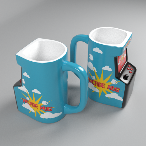 3 d model of a unique mug design, blender render