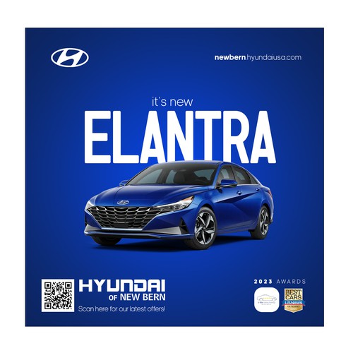 Flyer for Hyundai car dealership showing off the new Palisade and Elantra Design by Trifecta Design