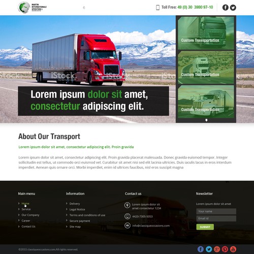 Landing page design contest entry by Design Injector