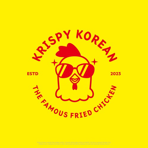 Yellow and Red Korean Fried Chicken-ontwerp door mob23