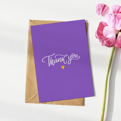 Thank you card design Design réalisé par Hanifa design