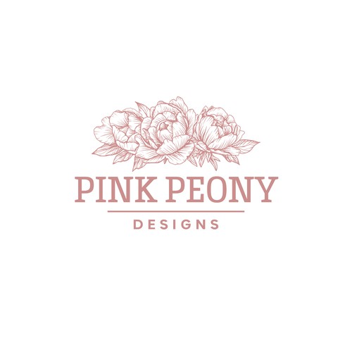 Pink Peony Designs Logo Contest Design by desi9nart