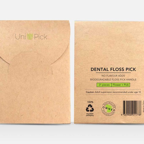 We need a Clean & Minimum design for our first Smart packaging dental floss picks product Design by Lady Goga