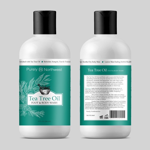 Updated Tea Tree Body Wash Label Design by Nirmana92