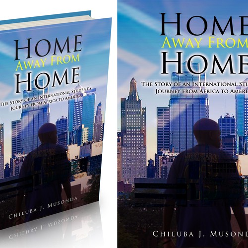 A book cover illustrating the journey of an international student from Africa to America Design by sddesigns12