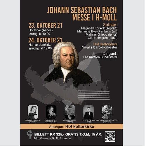 Poster for a choir concert performing Bach's Mass in B minor Réalisé par Sunamita Silva