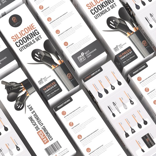 We need the best packaging for our Silicone Cooking Utensils Set Design by DG[Graphix]