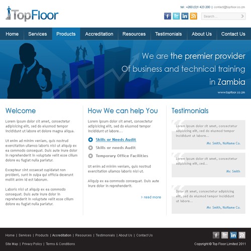 website design for "Top Floor" Limited Diseño de SlamPatch