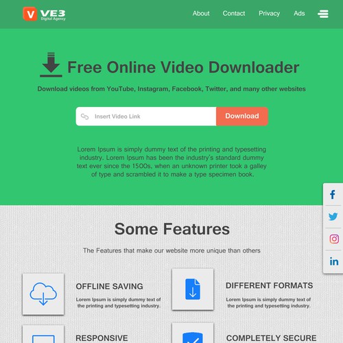 Diseño de VE3 - Simple Video Downloader Website | Google Style de The Royal