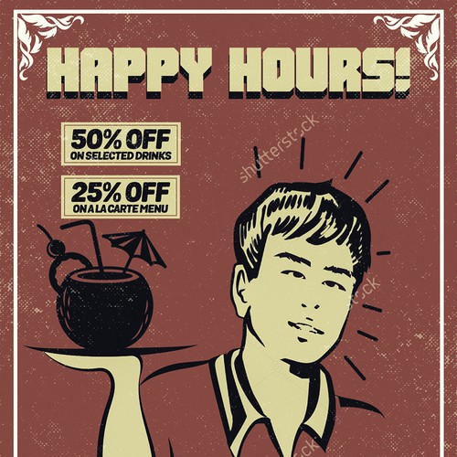 Happy Hour Poster for Thai Restaurant Ontwerp door Sefroute1