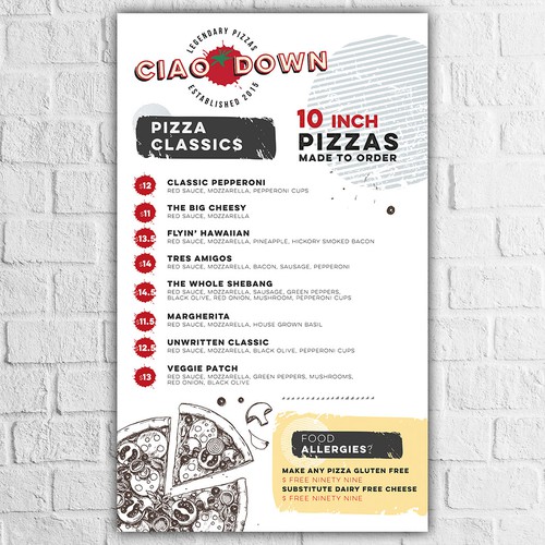 Legendary Pizza Menu Boards for adventurers-ontwerp door SigalDesigns