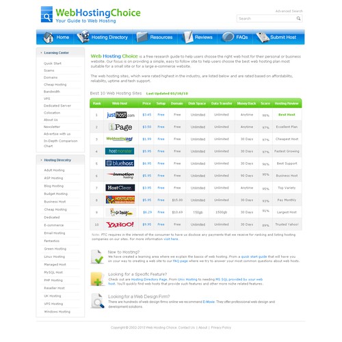 Redesign WebHostingChoice.com Design by anandkumar