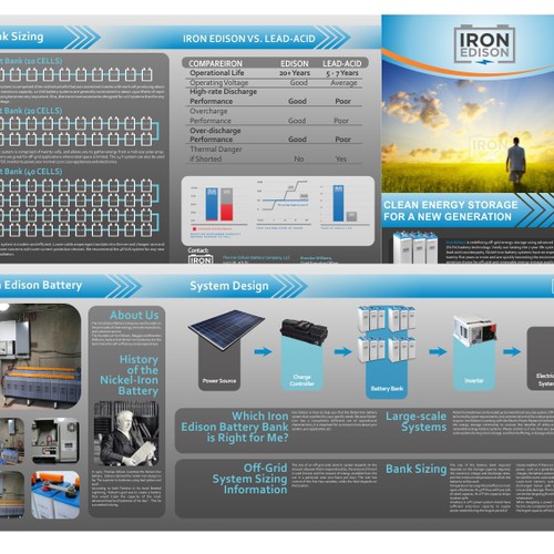 A Tri-Fold Brochure project for a solar / battery company Design by degowang