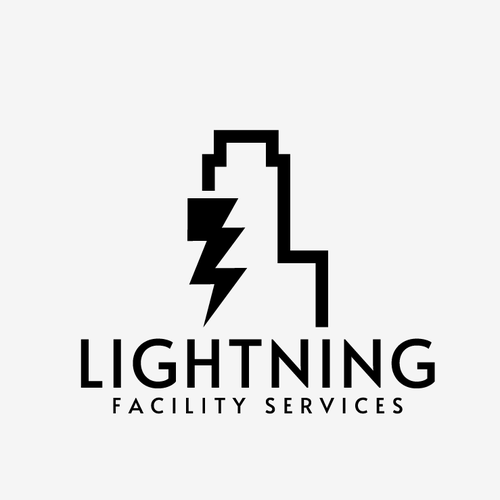 Cool logo using a lightning bolt for commercial maintenance/cleaning company. Design by HadiArts