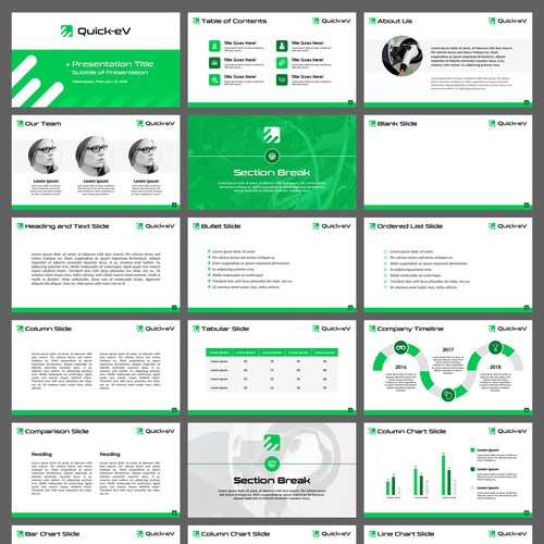 Design a sophisticated Powerpoint template for EV charging company ...