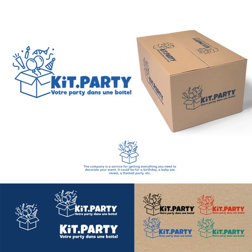 Design a fun logo for a businees offering a party in a box! Design by AdryQ