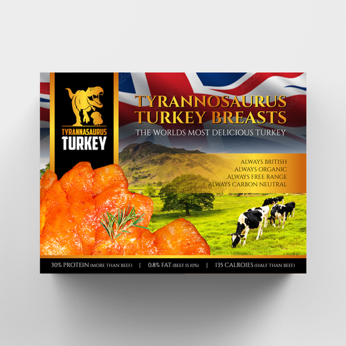 TYRANNOSAURUS TURKEY BREASTS - POWERFUL PACKAGING NEEDED! Design by Diaveo