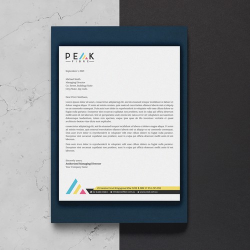 Creative, slick, professional Stationary for New Brand - Peak Fibre - Design by Sawama