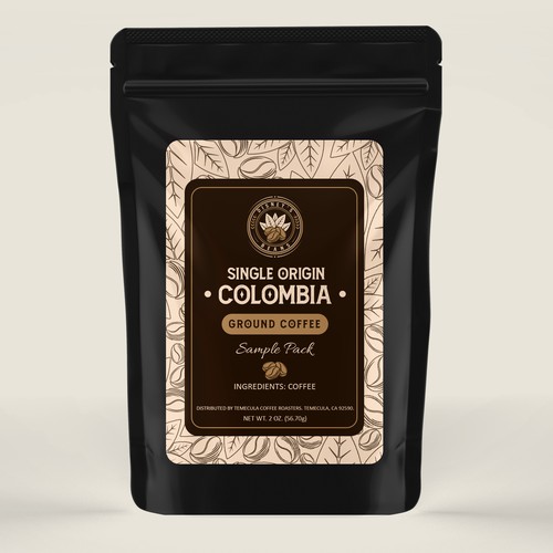 Diseño de Disney's Beans First custom ground coffee product label de Radmilica