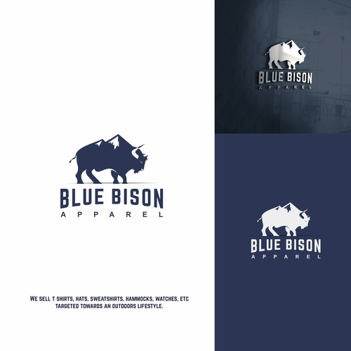 Create an outdoor adventure logo for Blue Bison Apparel! | Logo design ...