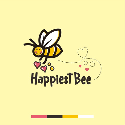 Design a cute, happy logo for Happiest Bee.-ontwerp door Veeza_D