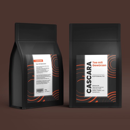 Cascara tea label Design by Experiva