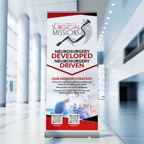 Surgical Non-Profit needs two 33x84in retractable banners for exhibitions Design by Saqi.KTS