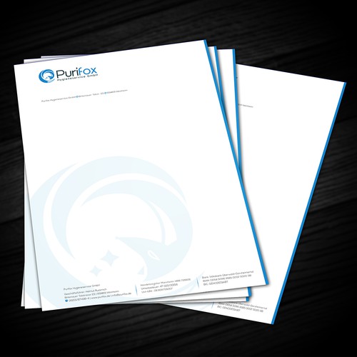 "Purifox Hygieneservice GmbH benötigt ansprechendes Briefpapier + Briefumschläge" winning Stationery
