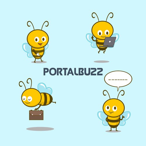 Create a bee mascot for Portalbuzz ad campaigns デザイン by alicemarlina69