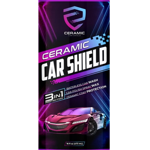 Ceramic Car Shield needs a design for its Wash, Wax, and Protect. Design réalisé par Wilson8a