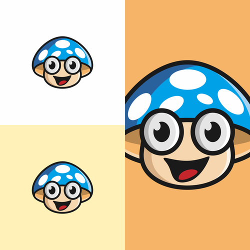 Youthful mushroom logo with eyes and a smile Design by chandra.k