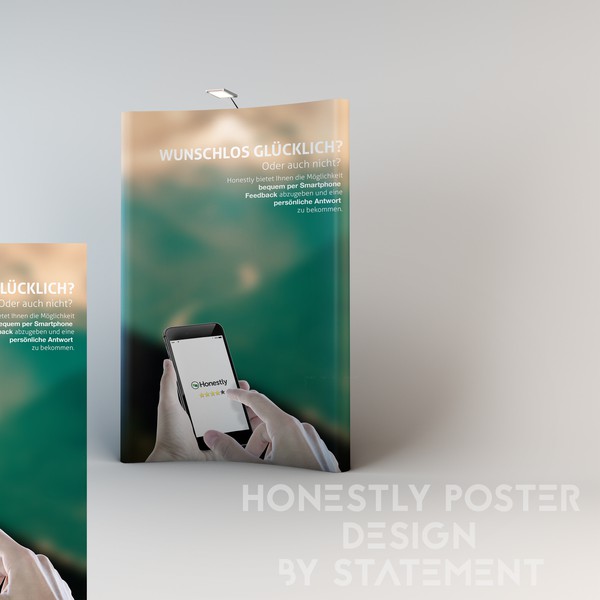 Design by Statement titled "Erstellt ein Poster zur Bewerbung von Feedback Stationen in Supermärkten, Banken und Restaurants"