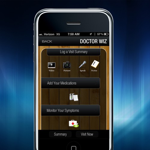 Help DoctorWiz with home screen for an iphone app Design by Dsgnmaniac