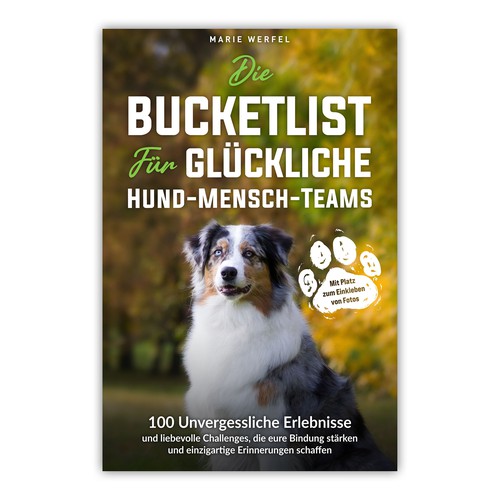 Design a harmonious, cute cover for a dog & human bucketlist Design by A_Ndesign