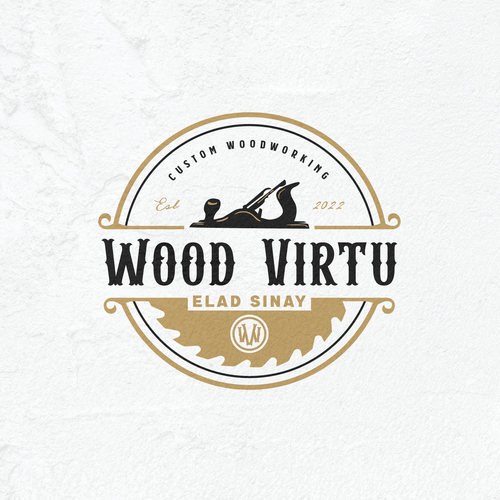 design a custom modern woodworking logo-ontwerp door >>Jelena<<