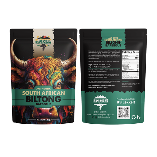 Hipster professional adventure biltong food packaging Design by syakuro