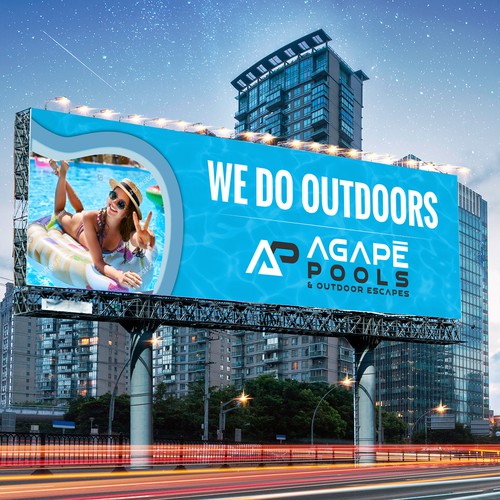 POOL AND OUTDOOR LIVING BILLBOARD DESIGN Design by Sketch Media™