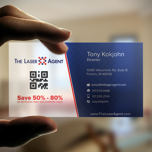 Create a modern, memorable business card for The Laser Agent! Design by MEZZOUR F