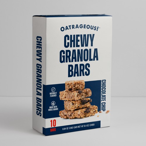 DESIGN EYE-CATCHING PACKAGING FOR CHOCOLATE CHIP CHEWY GRANOLA BARS! Design by #hjp