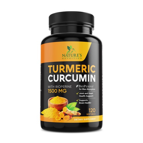 Nature's Nutrition - Needs a Colorful Turmeric Product Label Design by UniqueHub