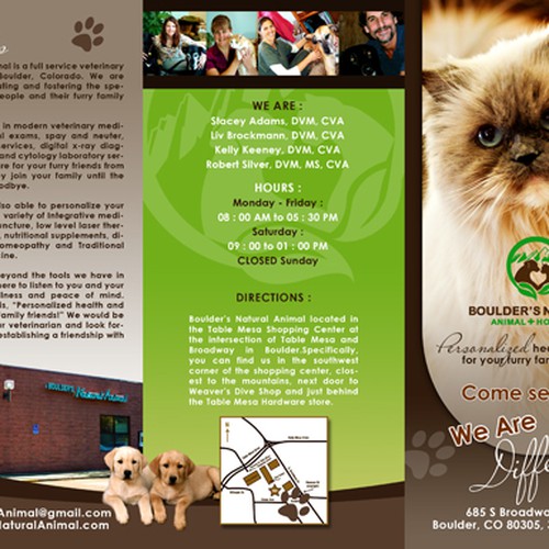 Help us re-brand Boulder's Natural Animal Hospital with a NEW BROCHURE!! Réalisé par Flamerro