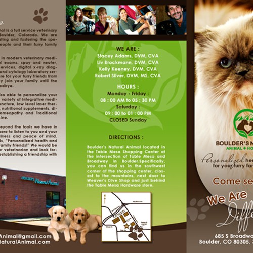 Design di Help us re-brand Boulder's Natural Animal Hospital with a NEW BROCHURE!! di Flamerro