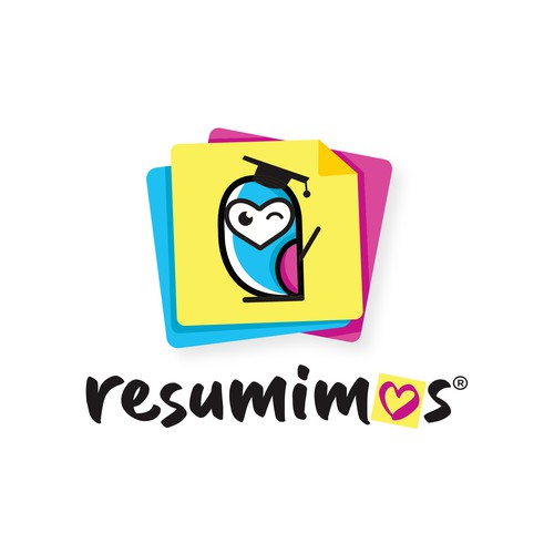 "logo para aplicativo de resumos escolares e post it's" winning Product label