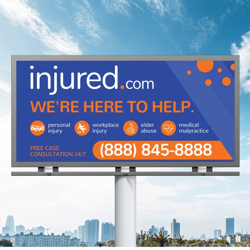 Injured.com Billboard Poster Design Diseño de inventivao